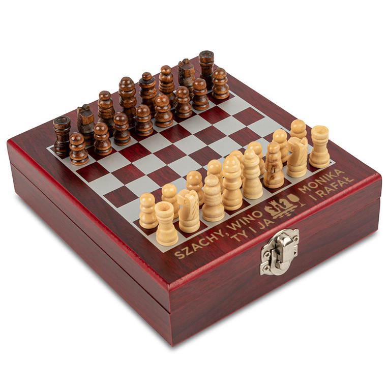 Personalizowany zestaw do wina z szachami DLA PARY SZACHISTÓW