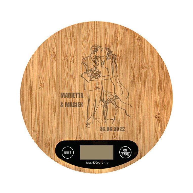 Waga kuchenna z grawerem PREZENT DLA PARY z okazji ROCZNICY
