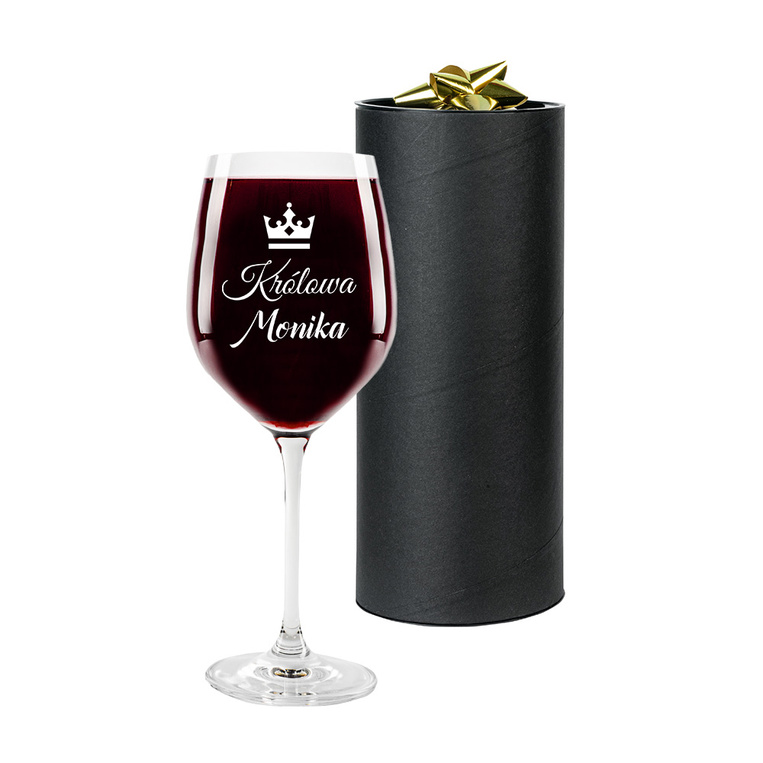 Kieliszek do wina czerwonego z grawerem - Prezent dla Twojej królowej