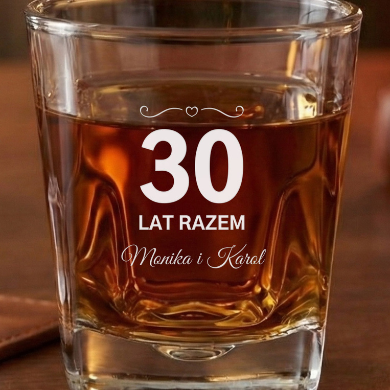 Szklanka do whisky z okazji 30 lat razem PREZENT Z GRAWEREM
