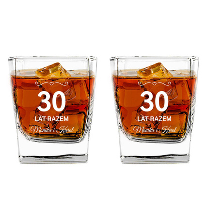 2 Szklanki do whisky z grawerem 30 LAT RAZEM prezent na rocznicę