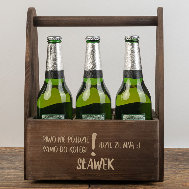 Nosidło drewniane na piwo z grawerem DLA PIWOSZA