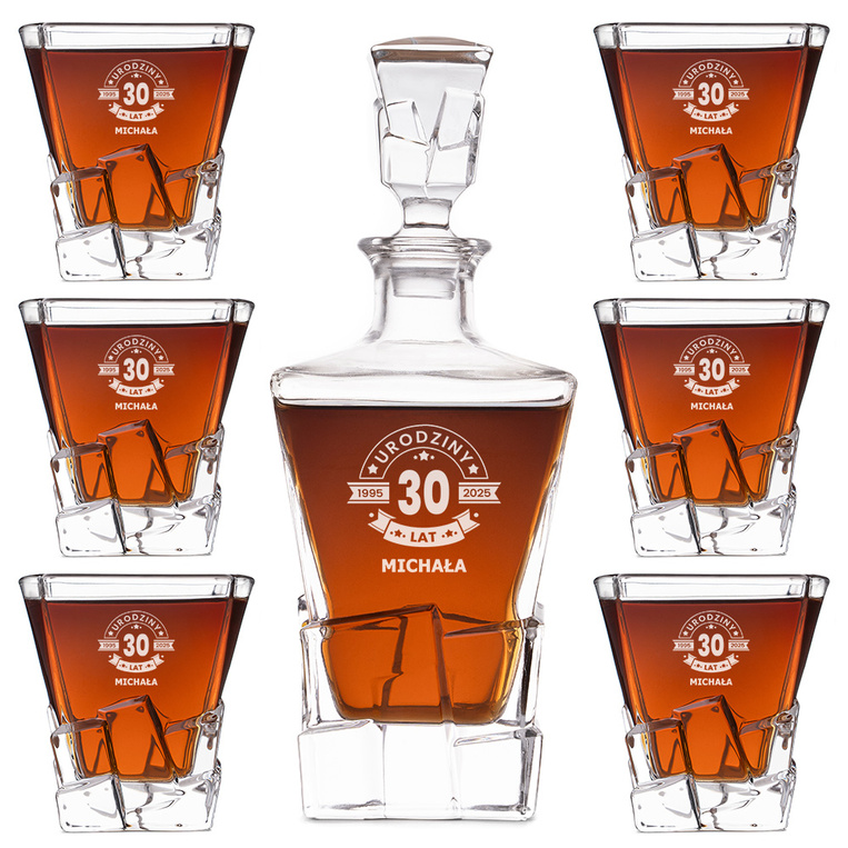 Zestaw do whisky PREMIUM na 30 URODZINY – personalizowany prezent