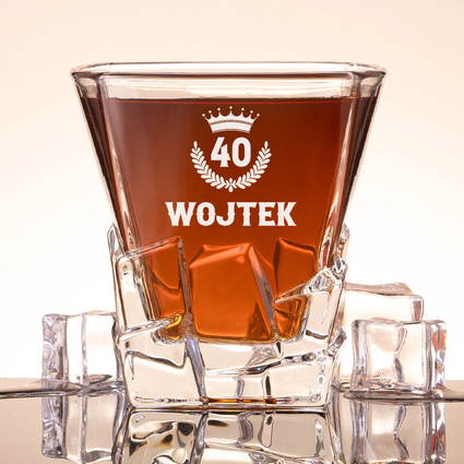 Szklanka z grawerem na 40 URODZINY na prezent DLA KRÓLA ŻYCIA