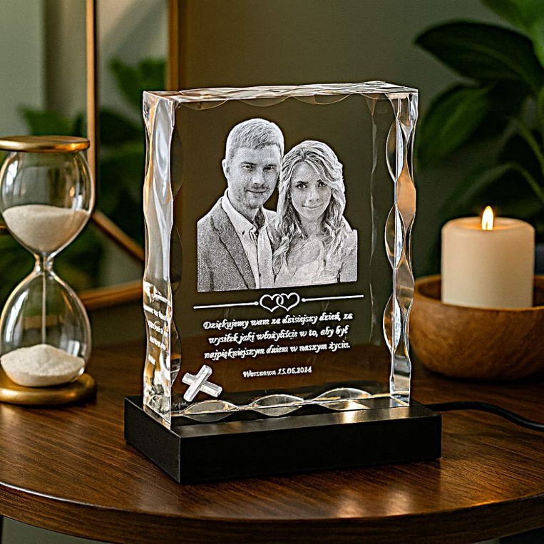 Personalizowana Fotolampka LED ze zdjęciem – Podziękowania Ślubne