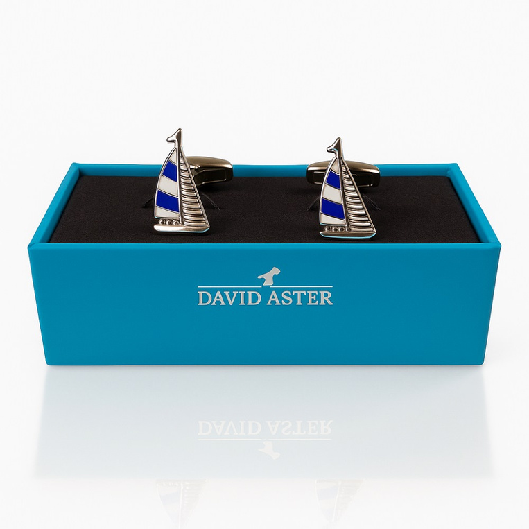 Spinki do mankietów JACHT – prezent DLA ŻEGLARZA MARYNARZA