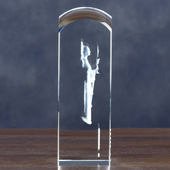Święta Barbara - grawer postaci w szkle PATRONKA GÓRNIKÓW statuetka dla Górnika