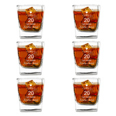 6 szklanek do whisky z grawerem z okazji PORCELANOWEJ ROCZNICY - 20 lat razem