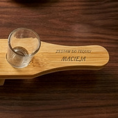 Deska z kieliszkami do shotów z grawerem ZESTAW DO TEQUILI + IMIĘ