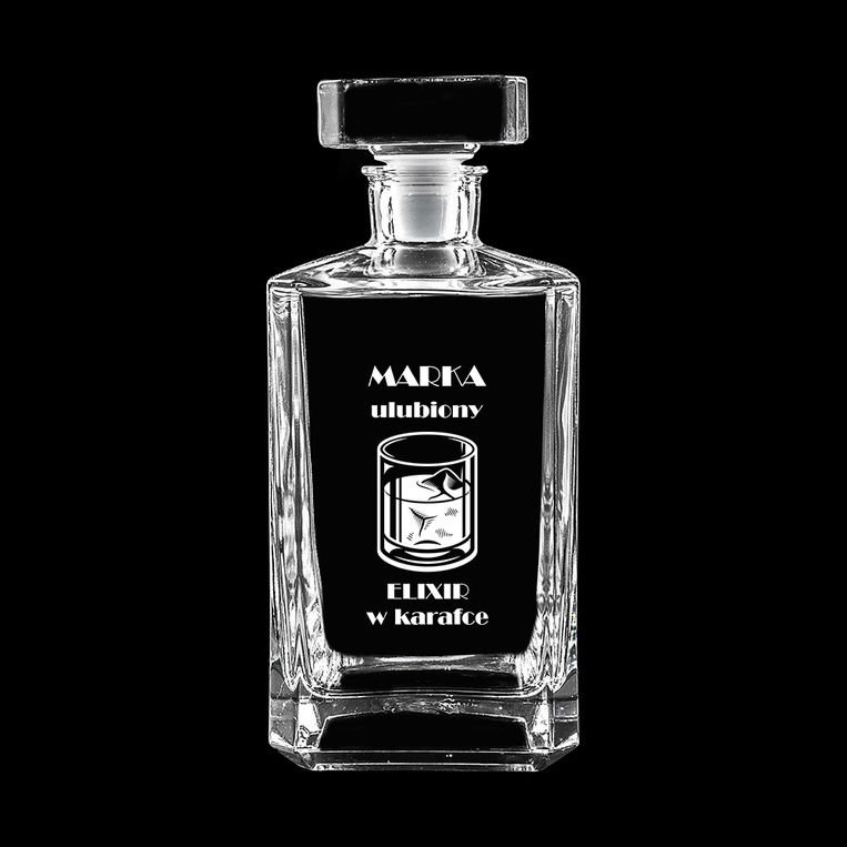 Karafka z grawerem ULUBIONY ELIXIR + IMIĘ na prezent DLA NIEGO