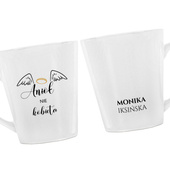 Kubek Latte z nadrukiem ANIOŁ NIE KOBIETA + IMIĘ
