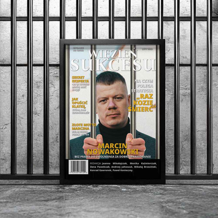 Plakat ze zdjęciem DLA CZŁOWIEKA SUKCESU – prezent z humorem