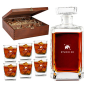 UPOMINEK FIRMOWY NA ŚWIĘTA – Grawerowana karafka + 6 szklanek Zestaw do whisky