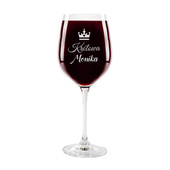 Kieliszek do wina czerwonego z grawerem - dla królowej