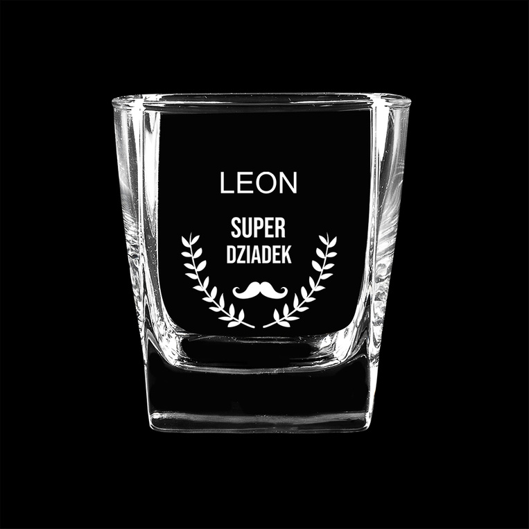 Szklanka do whisky z grawerem SUPER DZIADEK LEON