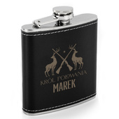 Piersiówka z grawerem KRÓL POLOWANIA + IMIĘ