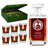 Karafka + 6 szklanek w skrzynce NA EMERYTURĘ - PREZENT DLA ŻANDARMERII WOJSKOWEJ