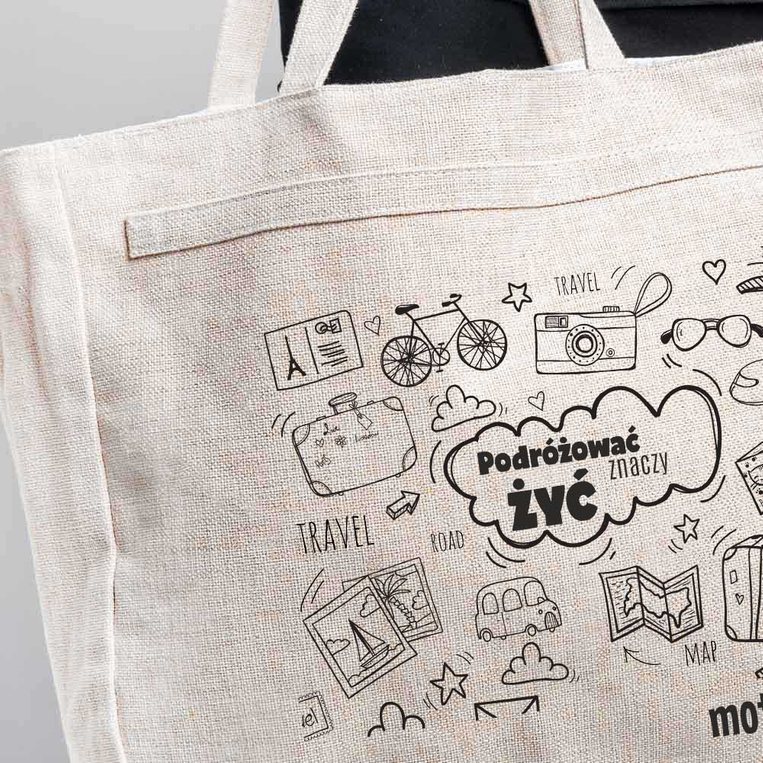 Torba na zakupy dla PODRÓŻNICZKI z nadrukowanym imieniem