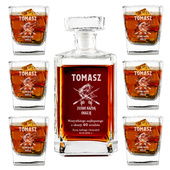 Grawerowana karafka i 6 szklanek DLA WĘDKARZA i amatora whisky