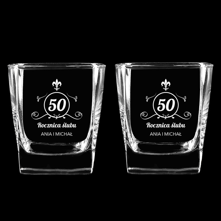 2 Szklanki do whisky na 50 ROCZNICĘ ŚLUBU dla amatorów szkockiej
