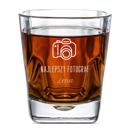 Szklanka do whisky z grawerem NAJLEPSZY FOTOGRAF na prezent na świecie