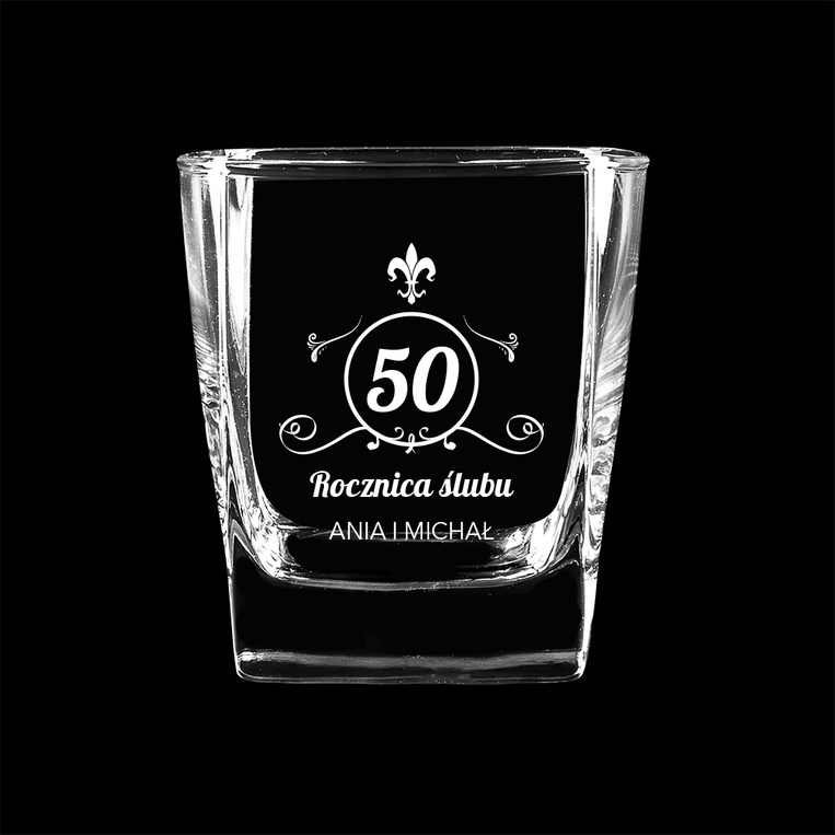 Zestaw do whisky KARAFKA I 2 SZKLANKI na preznt na 50 ROCZNICĘ ŚLUBU