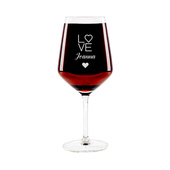 GRAWEROWANY kieliszek do wina czerwonego LOVE dla niej