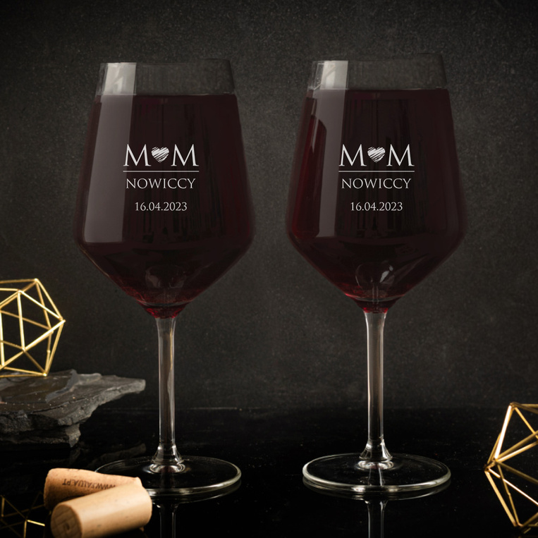 Komplet kieliszków do wina czerwonego z twoim GRAWEREM na prezent ŚLUB ROCZNICĘ