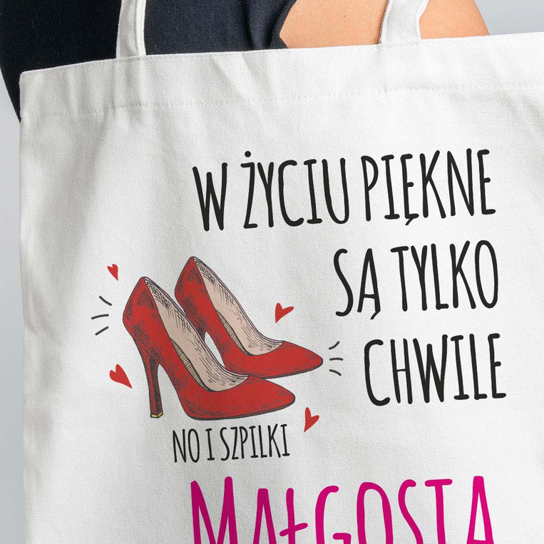 Torba na zakupy kremowa PREZENT DLA NIEJ z TWOIM GRAWEREM
