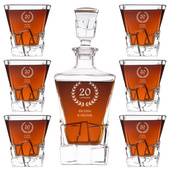Zestaw do whisky Karafka + 6 szklanek z grawerem na 20 ROCZNICĘ ŚLUBU