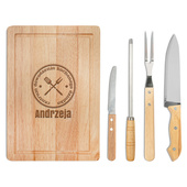 Grawerowana deska z zestawem narzędzi do grilla DLA SZWAGRA