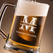 Kufel do piwa z grawerem DLA ŚWIADKA – imię i „Wyborny Świadek”