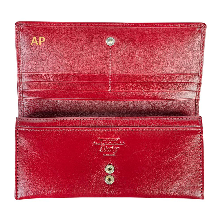 Wiśniowy Portfel Wittchen z Złotymi Inicjałami - Ekskluzywny Prezent