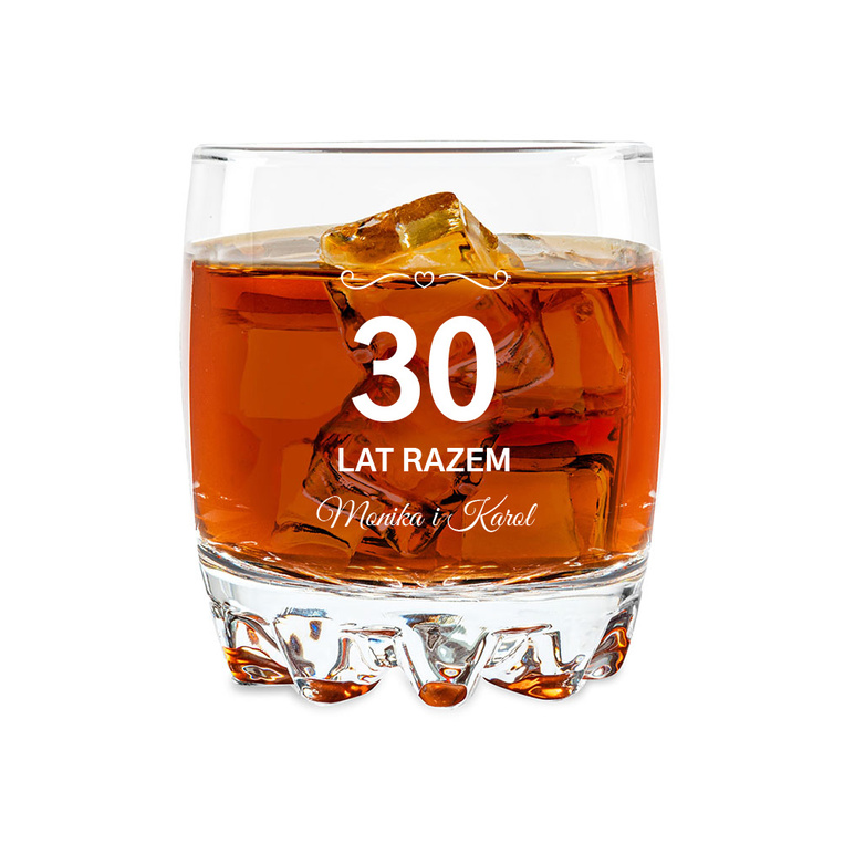 Prezent na PERŁOWĄ ROCZNICĘ szklanka z grawerem z okazji 30 LAT RAZEM