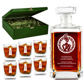 Karafka + 6 szklanek w skrzynce NA EMERYTURĘ - PREZENT DLA ŻANDARMERII WOJSKOWEJ