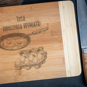 Drewniana deska do krojenia z grawerem PREZENT DLA TATY