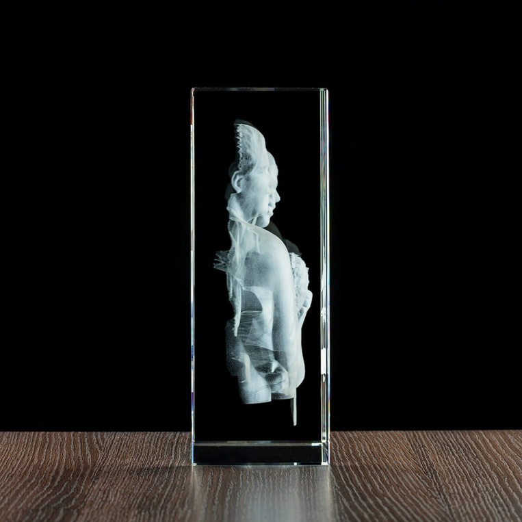 Fotokryształ 3D olbrzymi - 200x270x100 mm - zdjęcie pary osób Ślub Rocznica