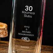 Wazon szklany wysoki PREZENT na ROCZNICĘ ŚLUBU