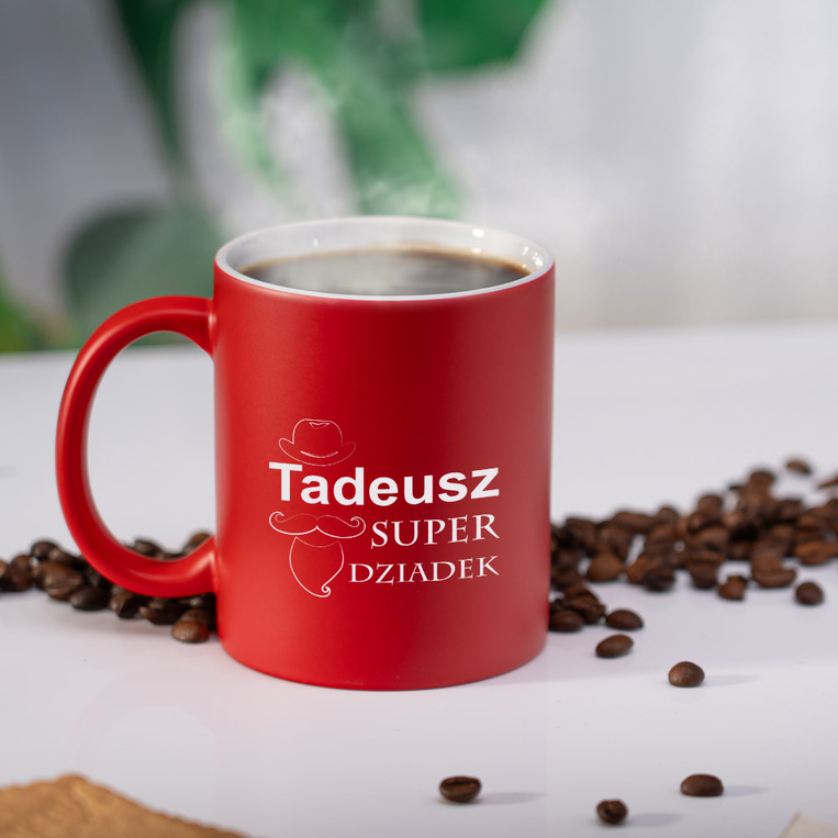 Grawerowany kubek ceramiczny DLA DZIADKA – personalizowany Imieniny, Dzień Dziadka