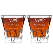Szklanki z grawerem DLA PARY – inicjały, nazwisko i data ślubu NA ROCZNICĘ