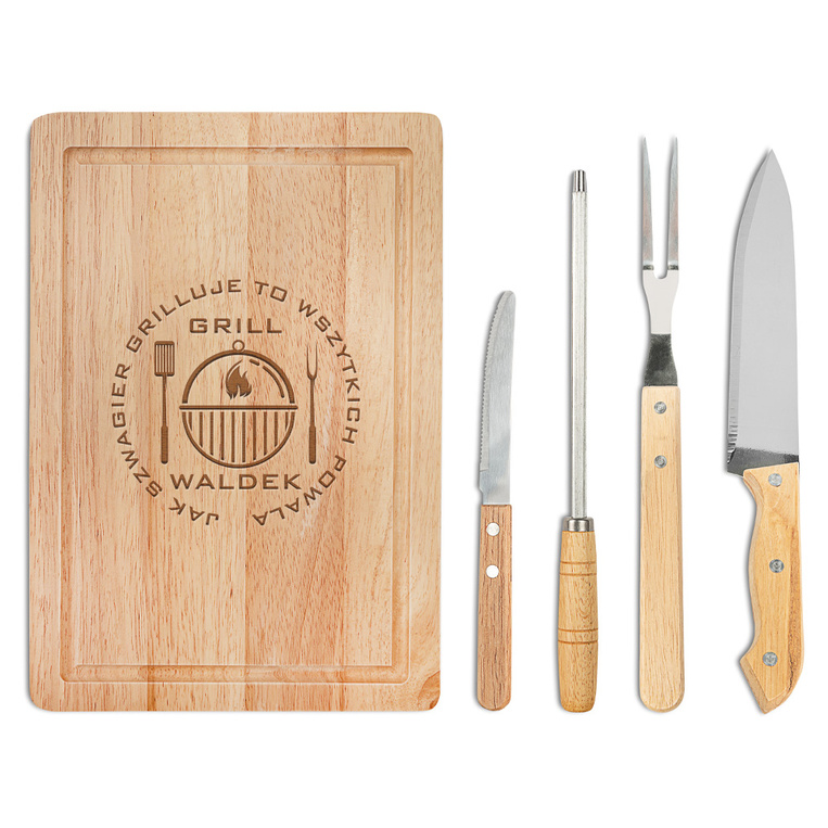 Personalizowany zestaw do grilla na PREZENT DLA SZWAGRA z grawerem