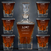 Zestaw Premium do whisky PREZENT NA ROCZNICĘ PARAPETRÓWKĘ personalizowany grawer