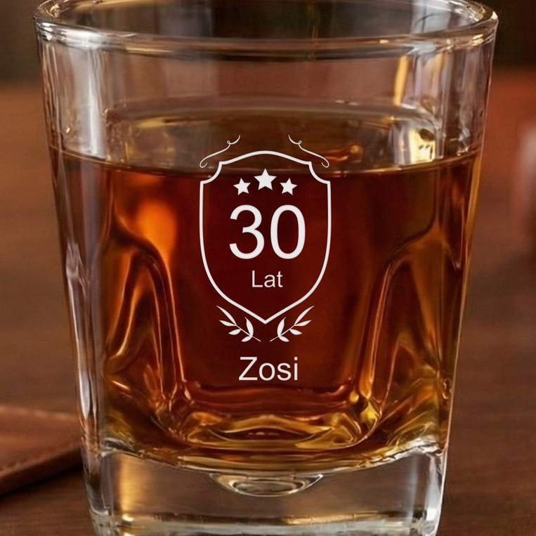 Szklanka do whisky na 30. urodziny Zosi – grawerowany prezent