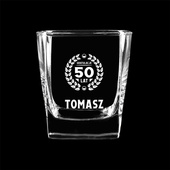 Grawerowana szklanka do whisky z okazji 50 URODZIN