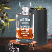 Karafka z grawerem w eleganckim prezentowym etui