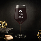 Kieliszek do wina czerwonego z grawerem NA PREZENT DLA KRÓLA