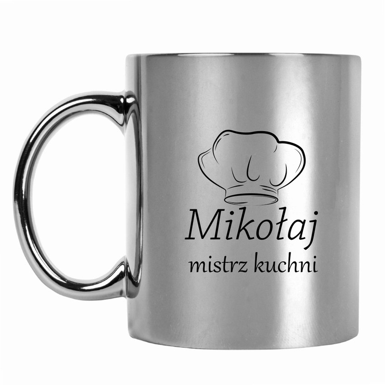 Kubek srebrny z nadrukiem MISTRZ KUCHNI + IMIĘ