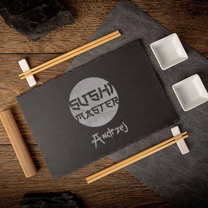 Zestaw do sushi z grawerem SUSHI MASTER + IMIĘ dla NIEGO