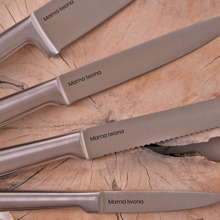 Zestaw 5 noży z grawerem – prezent DLA MAMY