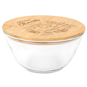 Szklana salaterka z bambusowym wieczkiem - czysta